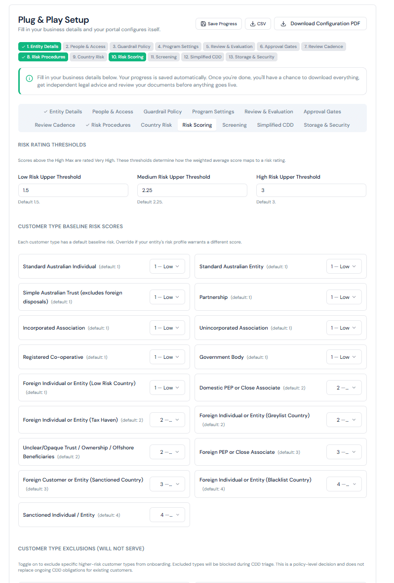Plug & Play wizard – Risk Scoring